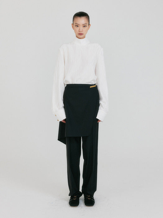 Eenk Zedia Scarf Layered Pants - Black