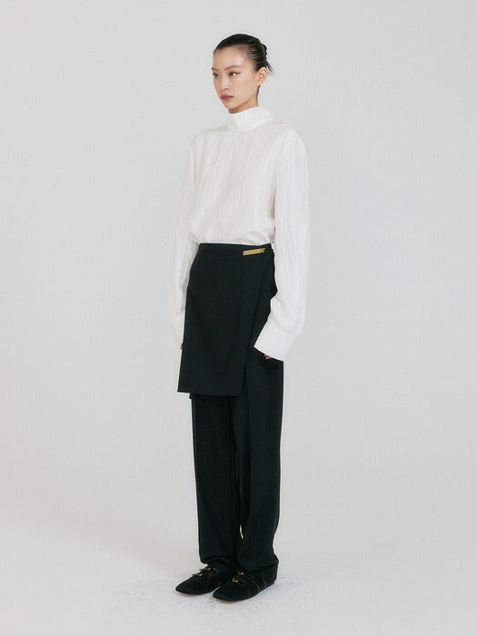 Eenk Zedia Scarf Layered Pants - Black