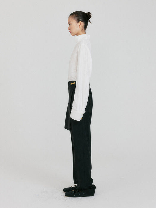 Eenk Zedia Scarf Layered Pants - Black