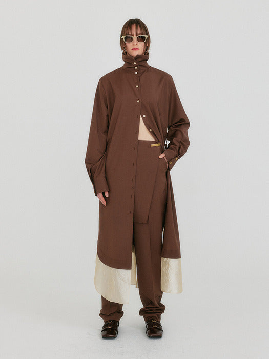 Eenk Zedia Scarf Layered Pants - Brown