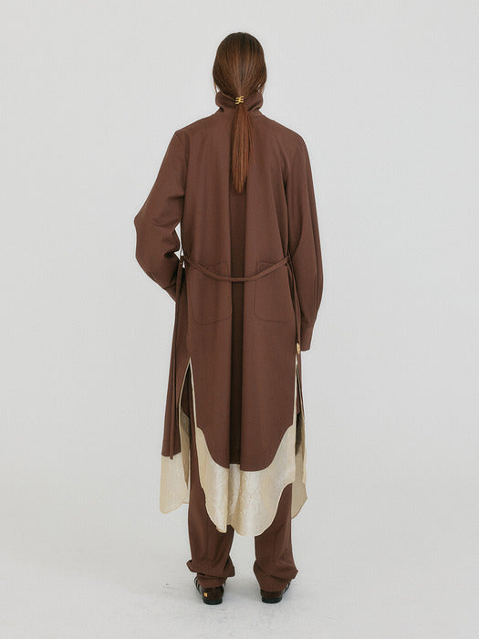 Eenk Zedia Scarf Layered Pants - Brown