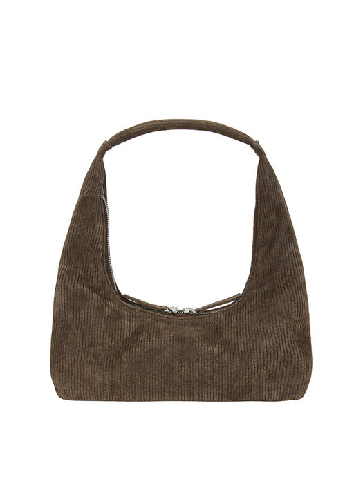 HOBO SHOULDER_cocoa corduroy suede