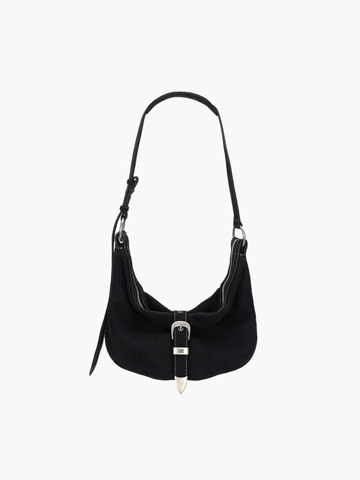Margesherwood Belted Hobo Medium black nubuck
