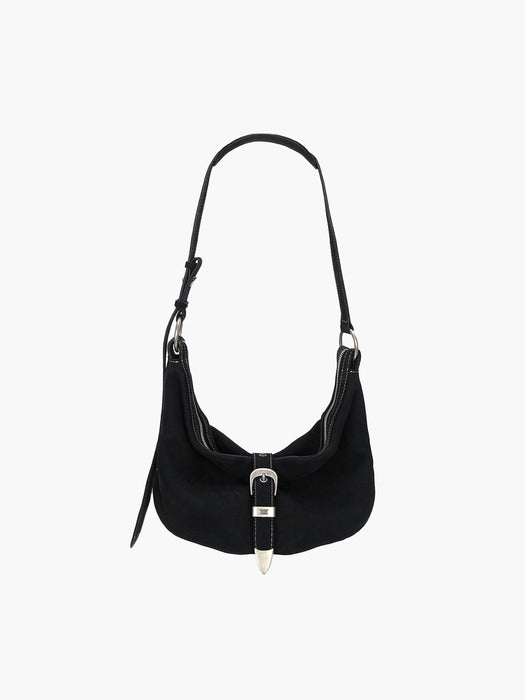 Margesherwood Belted Hobo Medium black nubuck