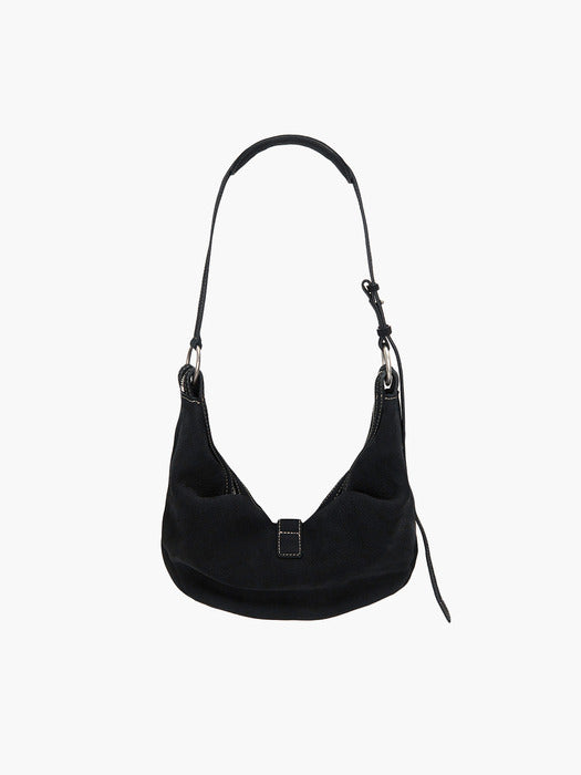 Margesherwood Belted Hobo Medium black nubuck
