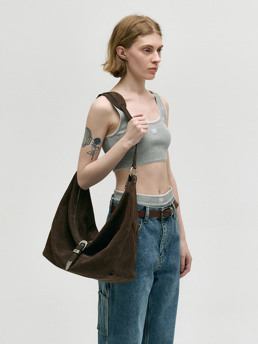 Margesherwood Belted Hobo hush nubuck