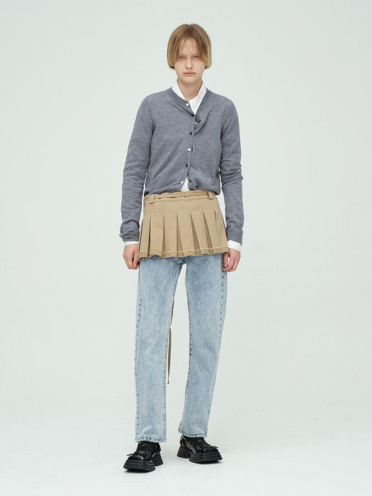 Margesherwood Layered Pleated Skirt beige