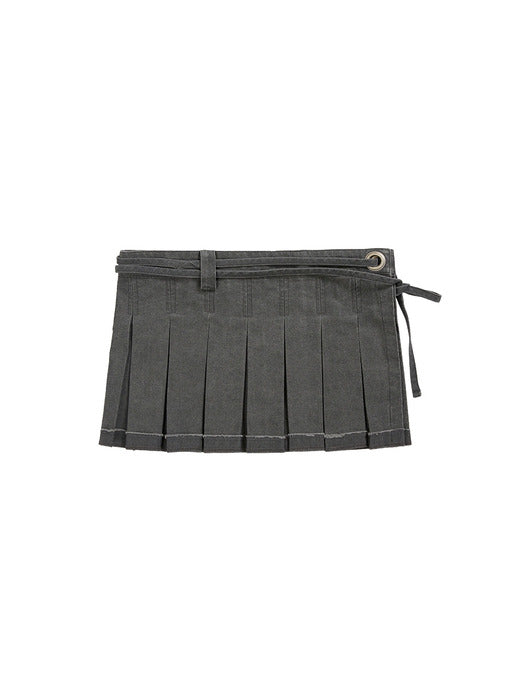 Margesherwood Layered Pleated Skirt dark grey