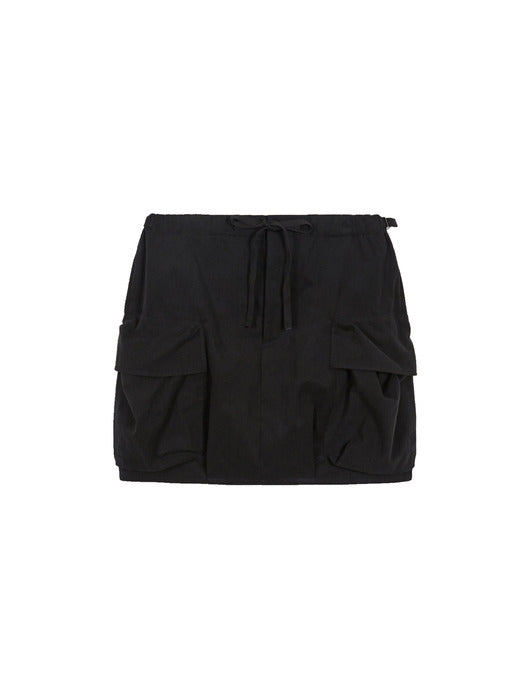 Margesherwood Draw String Cargo Mini Skirt black
