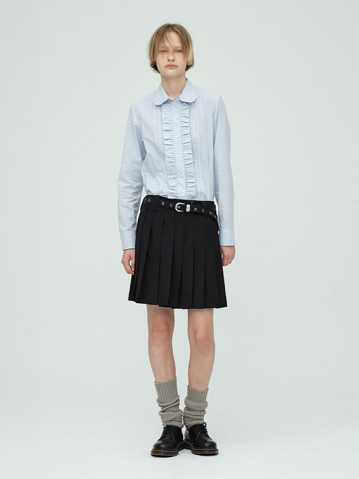 Margesherwood Pleated Midi Skirt black