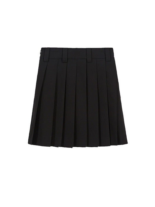PLEATED MIDI SKIRT_black