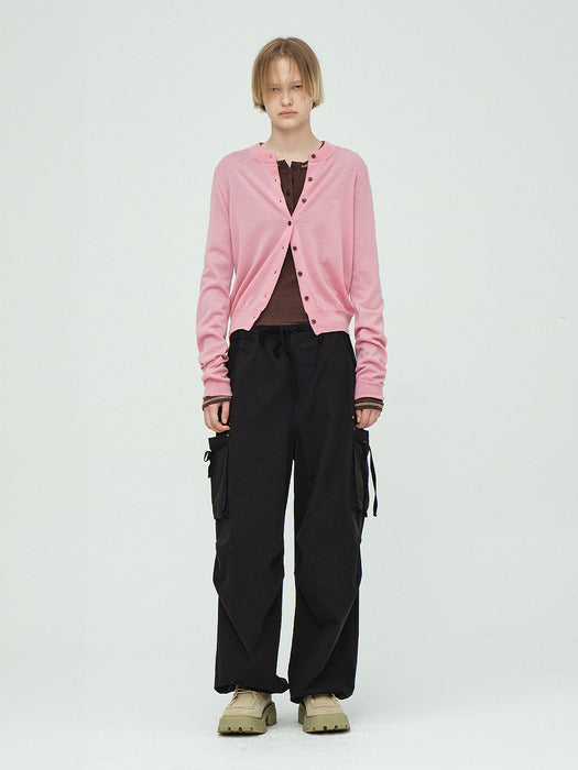 DRAW STRING CARGO PANTS_black