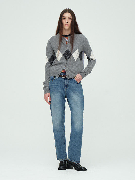 STUD INDIGO DENIM PANTS_blue