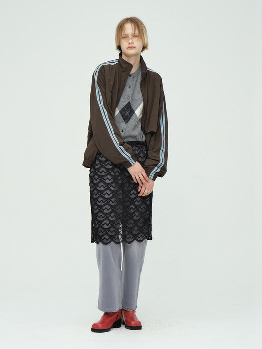 LACE TRACK JACKET_brown