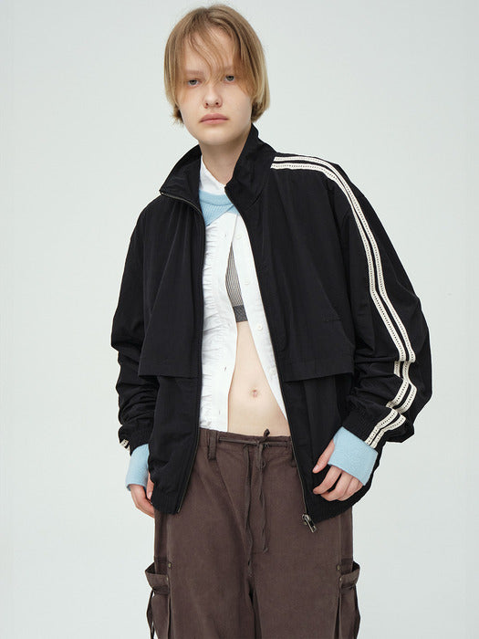 LACE TRACK JACKET_black