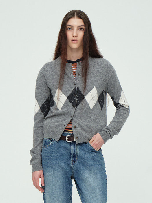 ARGYLE CARDIGAN_grey