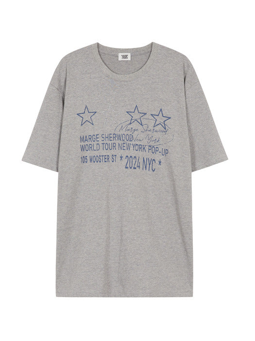 NEW YORK STAR T-SHIRT_melange grey