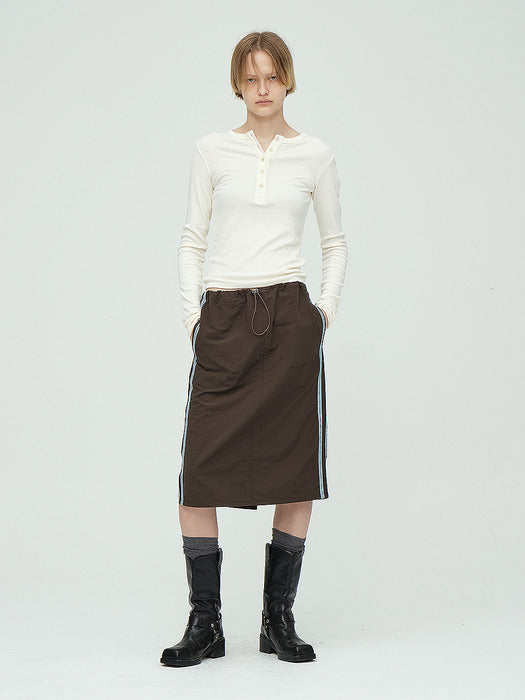 RIBBED HENLEY NECK LONG SLEEVE_ivory