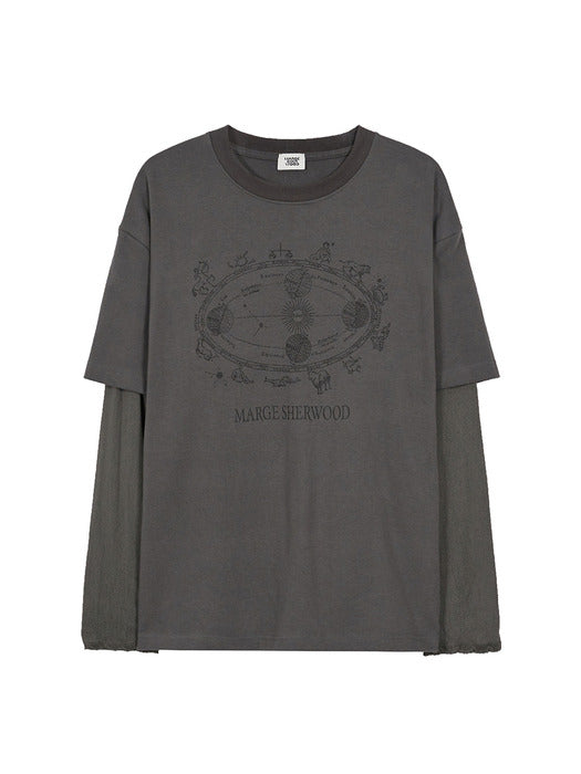 LACE LAYERED T-SHIRT_dark grey