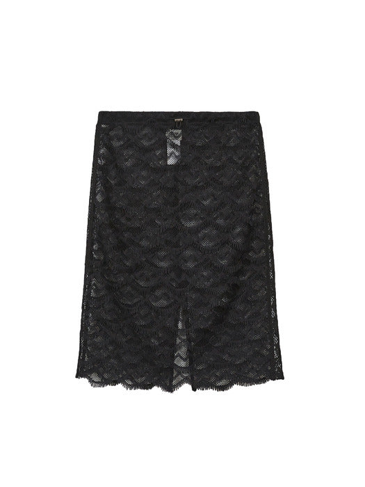 FRINGE LAYERED SKIRT_black
