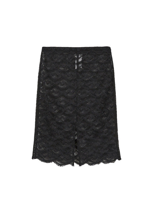 FRINGE LAYERED SKIRT_black