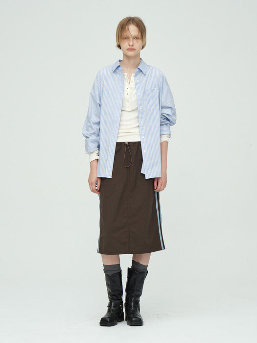 LACE TRACK MIDI SKIRT_brown