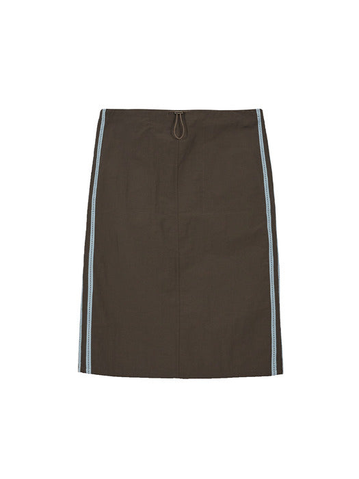 Margesherwood Lace Track Midi Skirt brown