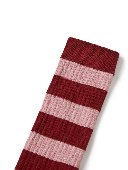 METAL STRIPE SOCKS_red stripe