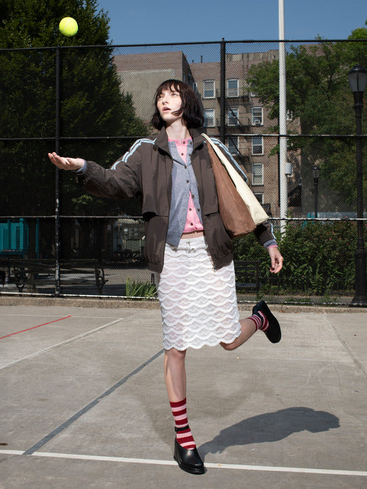 METAL STRIPE SOCKS_red stripe