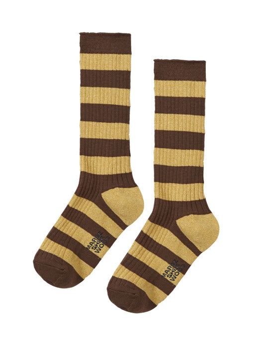 Margesherwood Metal Stripe Socks brown stripe