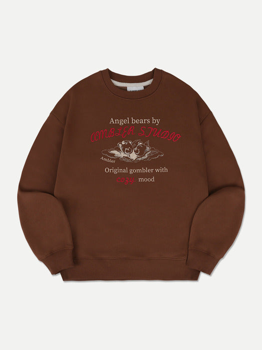 [ambler] Angel bears Sweatshirt AMM1210 (Brown)