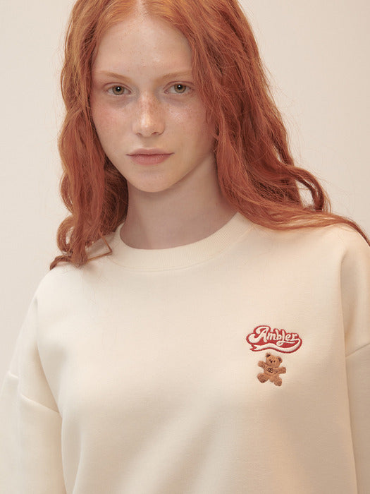 [ambler] Gogo bear Sweatshirt AMM1213 (Ivory)