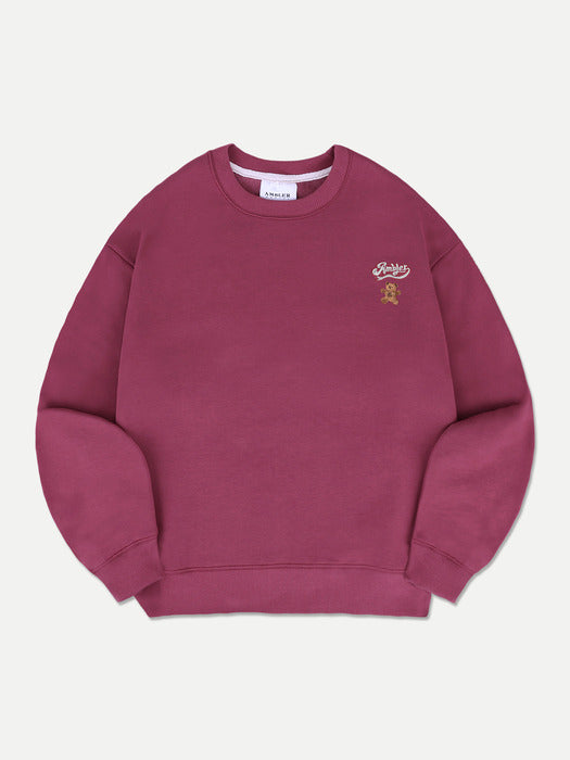 [ambler] Gogo bear Sweatshirt AMM1213 (Purple)