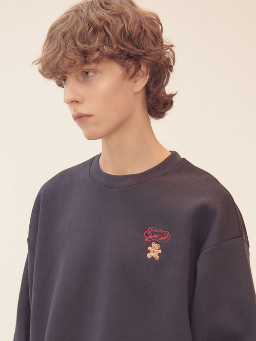 [ambler] Gogo bear Sweatshirt AMM1213 (Navy)