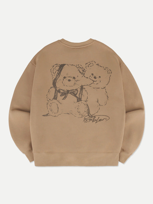 [ambler] Love Chu Bear Sweatshirt AMM1215 (Beige)