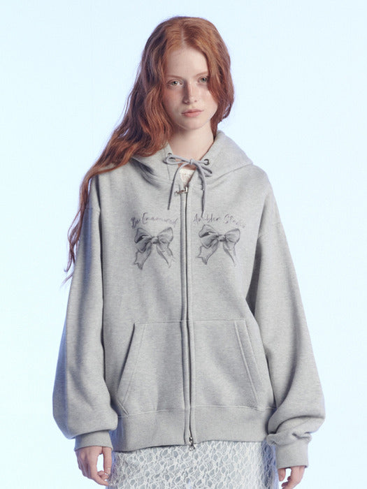 [ambler] Metal Ribbon Hoodie Zip-UP AZIP701 (Melange)