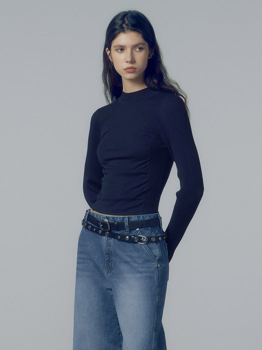 Raive Shirring Slim Knit