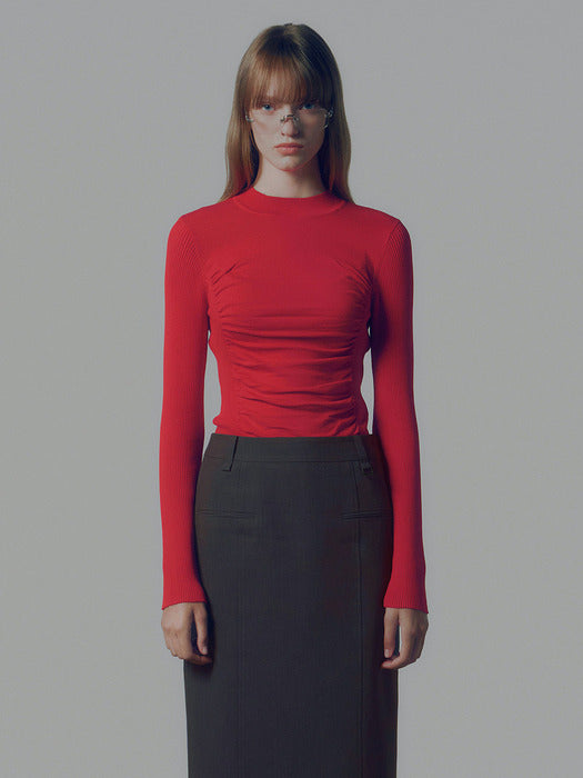Raive Shirring Slim Knit