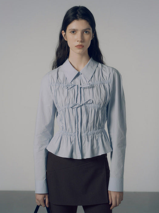 Raive Ribbon Shirring Blouse