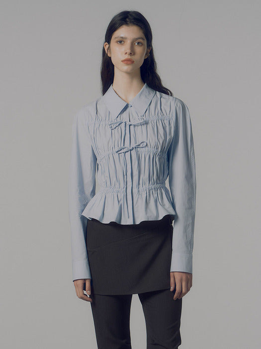 Raive Ribbon Shirring Blouse