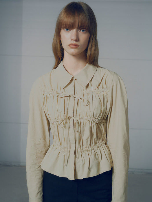 Raive Ribbon Shirring Blouse