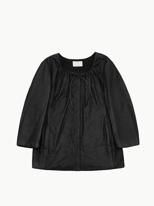 [amomento] SHEER PADDED JACKET(BLACK)