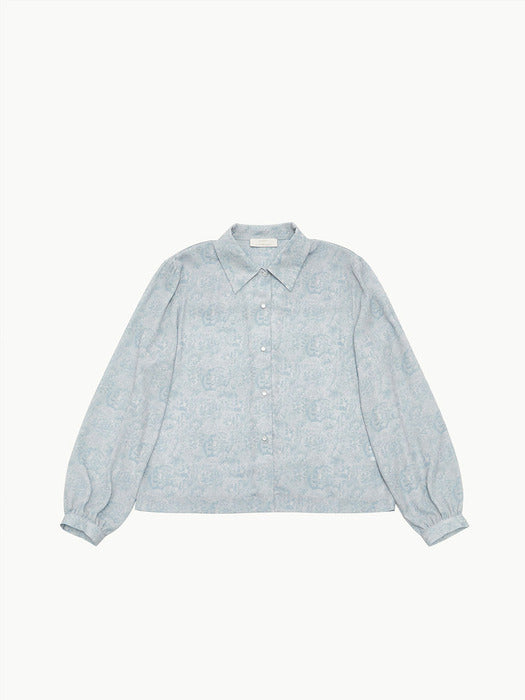 Amomento Floral Pajama Blouse(Blue)