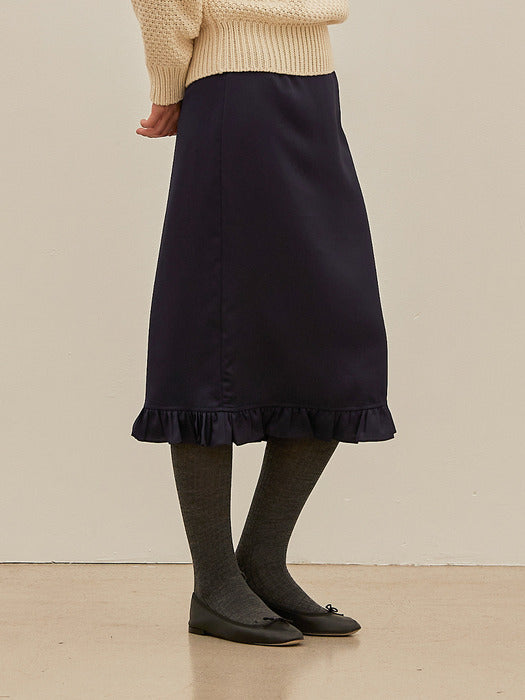 [Mango Maniplease] Peony Satin Skirt (2colors)