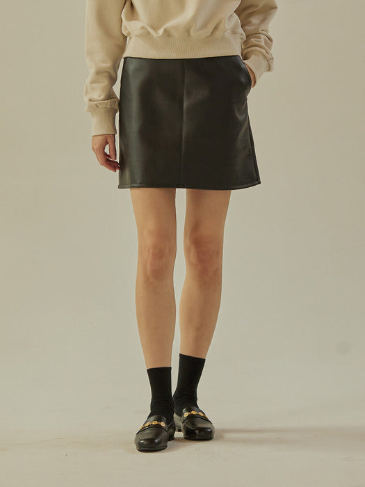 Wconcept_Mango_Maniplease Mango Maniplease Leather Mini Skirt