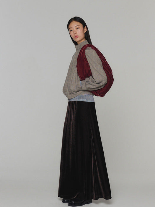 [amomento] VELVET DRAWSTRING MAXI SKIRT(2COLORS)