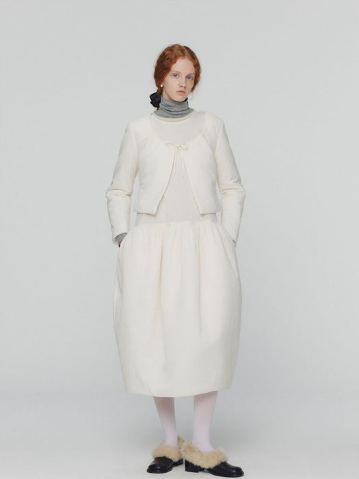 [amomento] SHEER PADDED CROPPED JACKET(2COLORS)