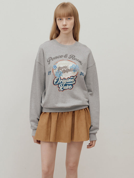 [raive] Rose Mirror Ball Graphic Sweatshirt VW4WE112_2color