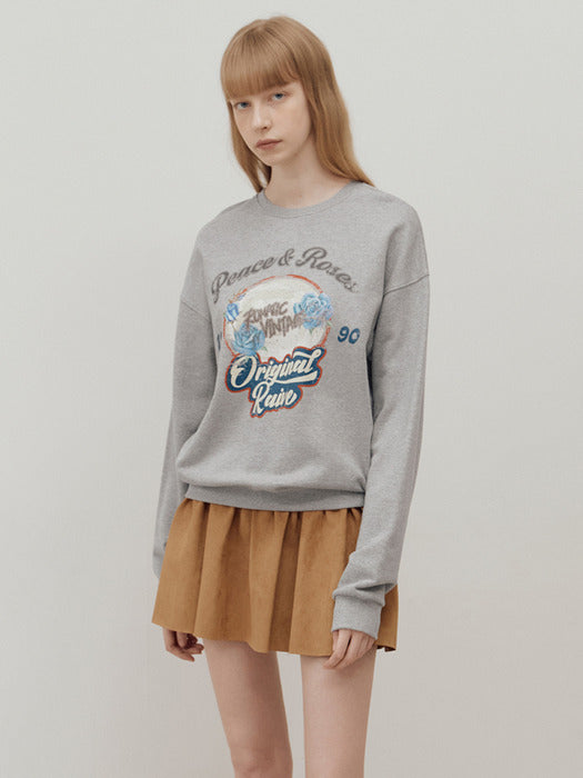[raive] Rose Mirror Ball Graphic Sweatshirt VW4WE112_2color