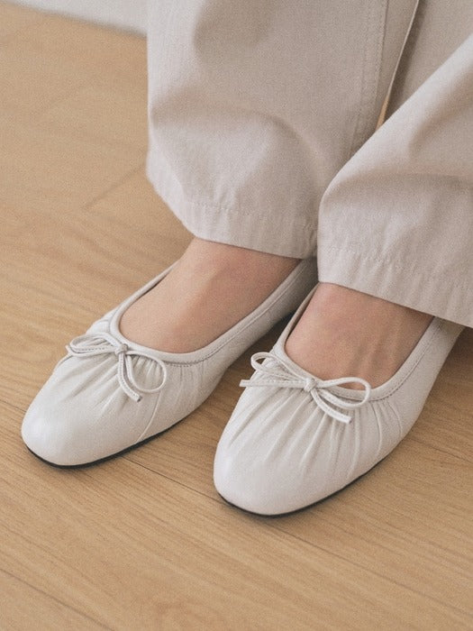 Mango Maniplease Born Shirring Flat Shoes